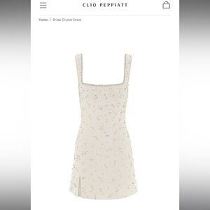CLIO PEPPIATT - fully beaded white mini dress - size small.